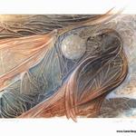 Red tail dreaming, 2009 (34"x28")
Water color and pencil